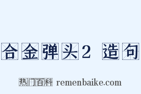 合金弹头2造句是什么意思的图片